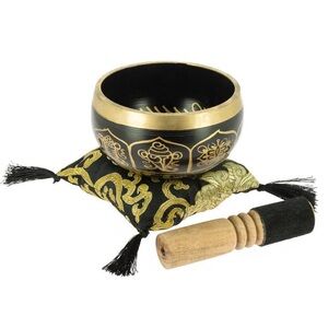 Black and Gold Singing Bowl Set